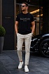 Чёрная оверсайз футболка Balmain Paris logo-print