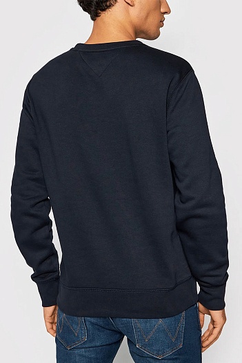 Свитшот тёмно-синего цвета Tommy Hilfiger logo-embroidered   