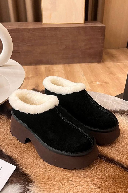Женские замшевые ботинки UGG Heights Mini - Black