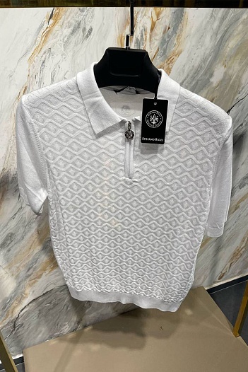 Мужское поло Stefano Ricci белого цвета   