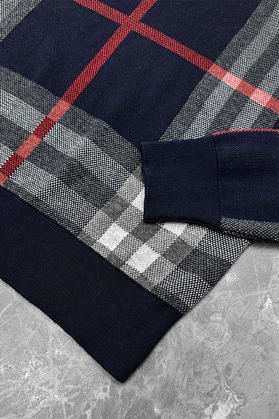 Мужская синяя кофта Burberry check pattern