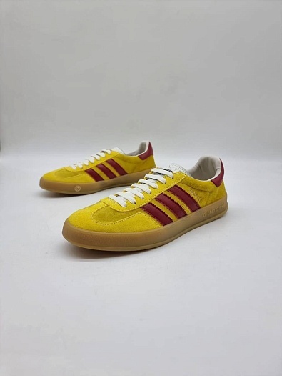 Женские кроссовки Gucci x Adidas Gazelle Collaboration - Yellow   