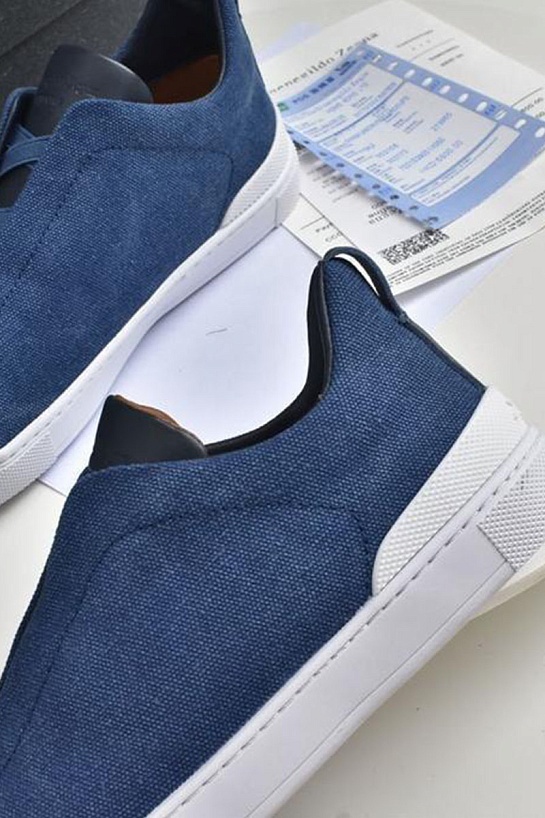 Синие кроссовки Ermenegildo Zegna Triple Stitch Canvas