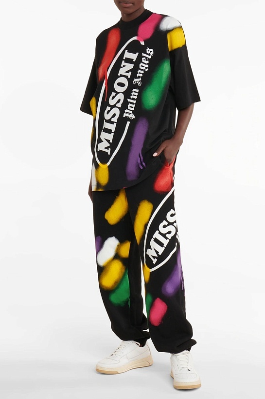 Чёрная оверсайз футболка Palm Angels x Missoni Sport Loose