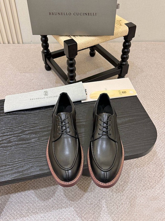 Кожаные ботинки Brunello Cucinelli derby - Black