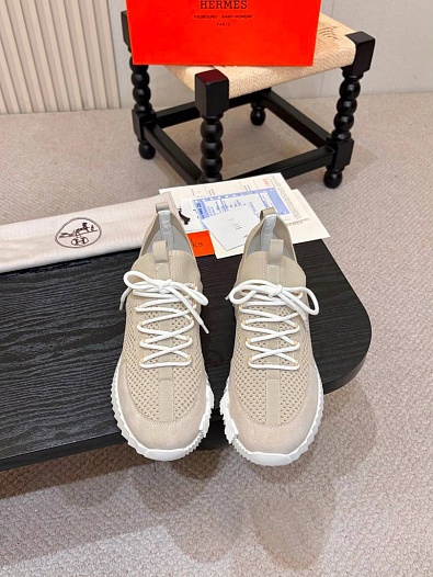 Текстильные кроссовки Hermes lift slip-on   
