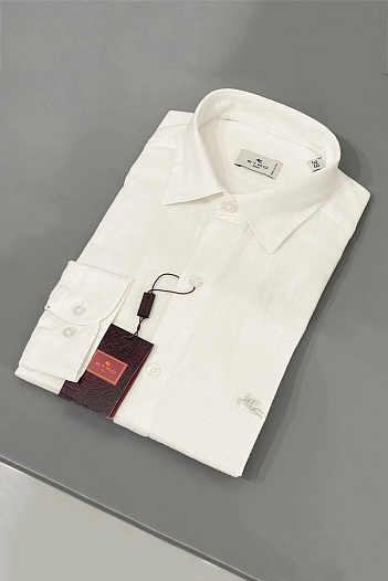 Белая льняная рубашка Etro Pegaso   