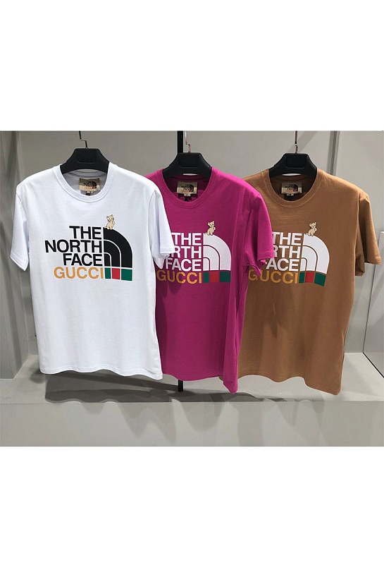 Фиолетовая оверсайз футболка Gucci x The North Face Collaboration