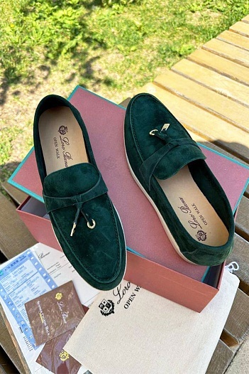 Женские замшевые лоферы Loro Piana Open Walk   