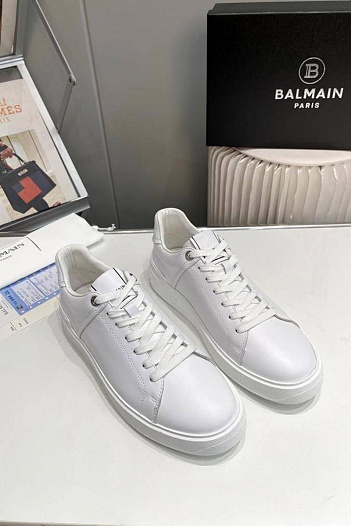 Мужские кожаные кроссовки Balmain B-Court   