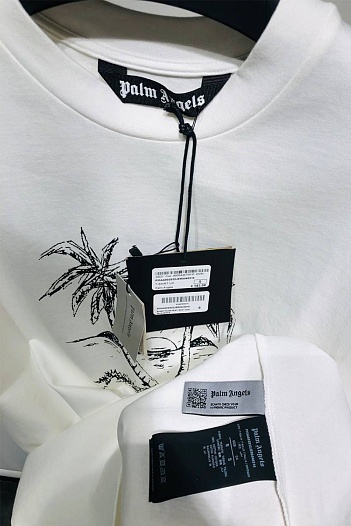 Оверсайз футболка Palm Angels "Sunset Palms" - White   