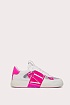 Женские комбинированные кроссовки Valentino "VLTN" - White / Pink