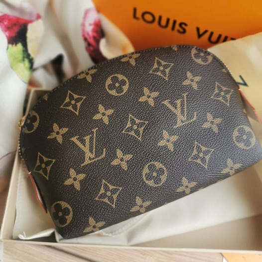 Кожаная косметичка Louis Vuitton Pouch PM Monogram Canvas 19x12 см - Brown   