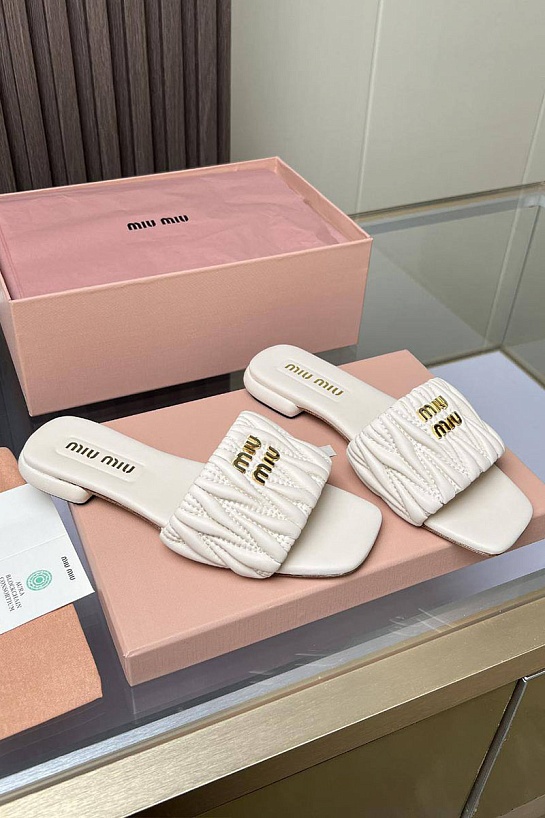 Женские шлёпанцы MIU MIU Premium - White