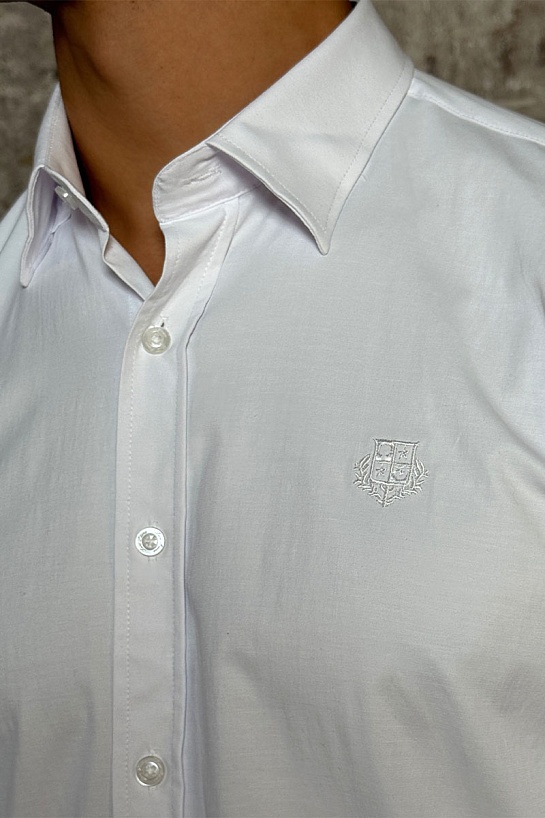 Мужская рубашка Loro Piana белого цвета