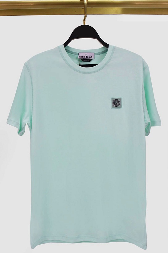 Мужская футболка бирюзового цвета Stone Island compass badge