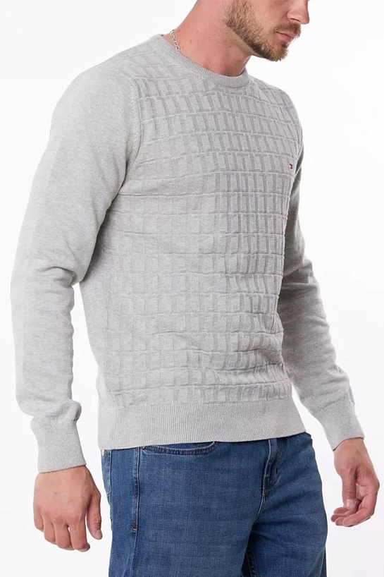 Мужской джемпер Tommy Hilfiger logo-embroidered - Grey