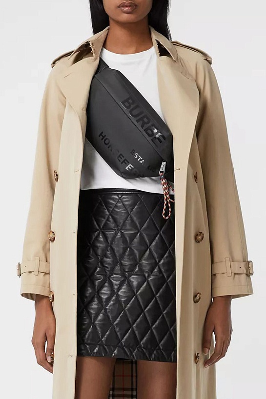 Текстильная сумка на пояс Burberry Sonny Bum Horseferry Print 28x14 см