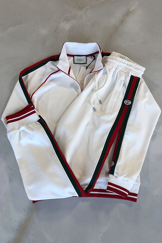 Мужская брендовая кофта Gucci белого цвета