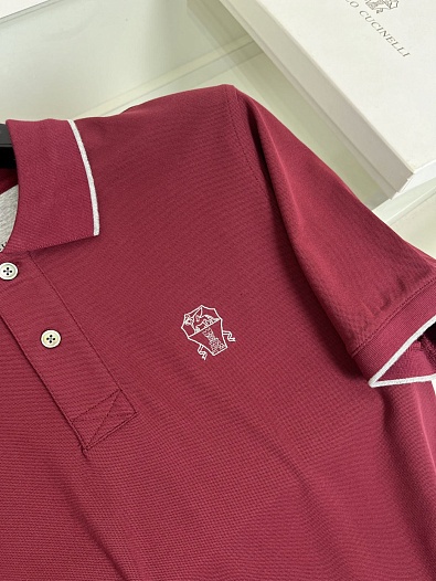Мужское красное поло Brunello Cucinelli premium   