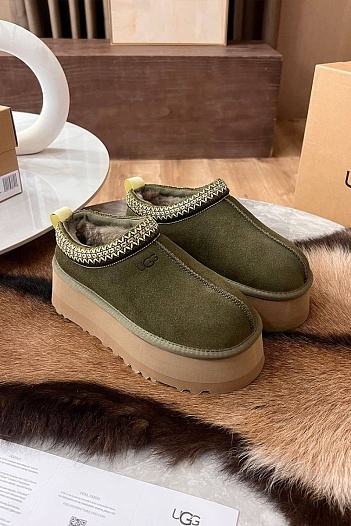 Женские замшевые ботинки UGG Tazz Platform - Green   
