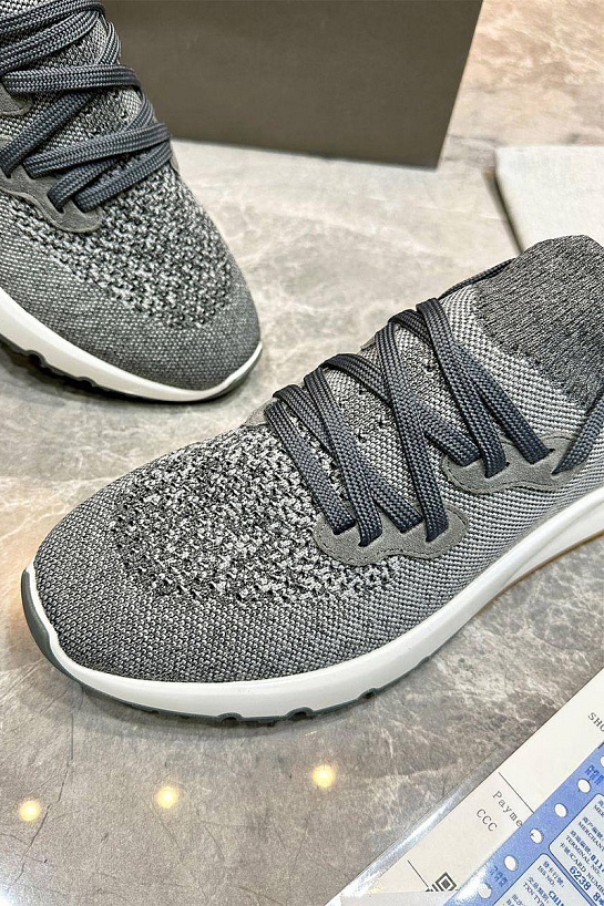 Текстильные кроссовки Brunello Cucinelli серого цвета