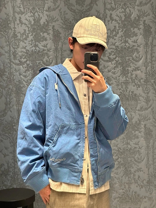 Мужская синяя куртка Dior Premium