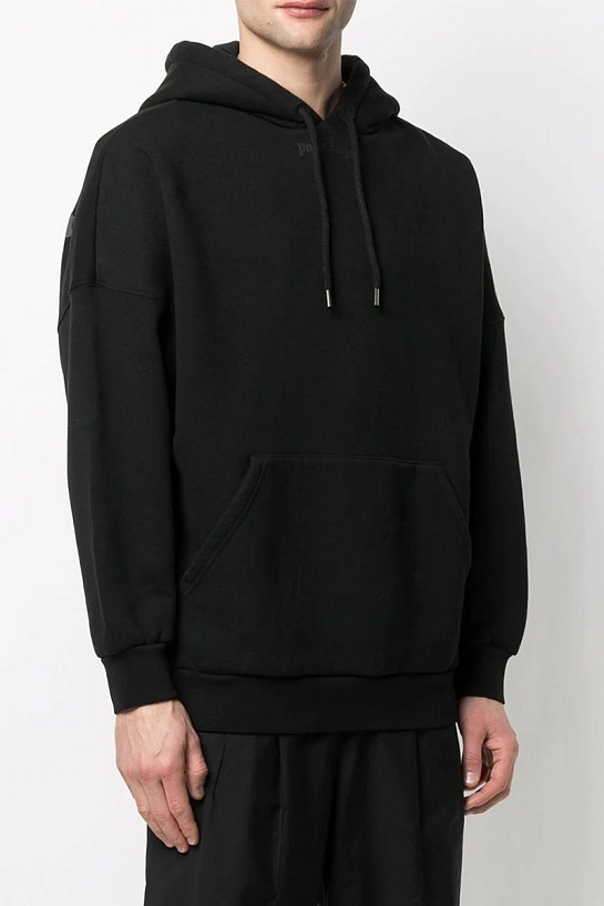 Чёрное оверсайз худи Palm Angels Classic logo-print