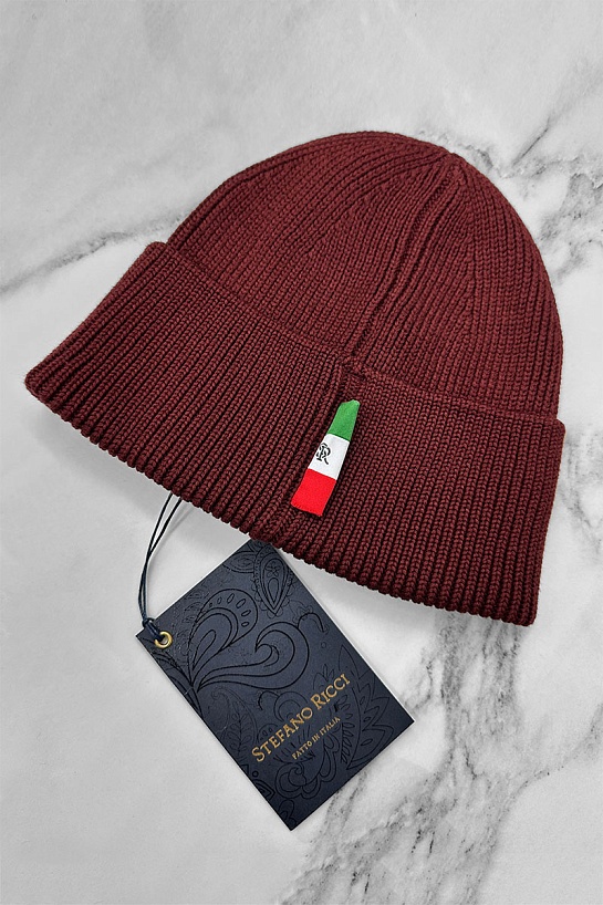 Шапка Stefano Ricci logo-embroidered - Burgundy