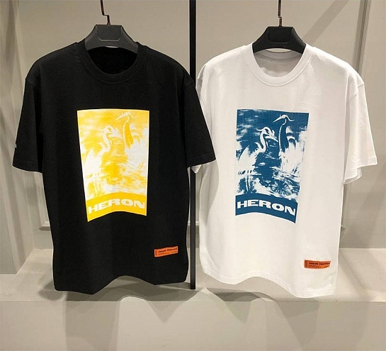 Чёрная оверсайз футболка Heron Preston - Blue Herons