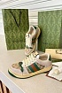 Женские кожаные кроссовки Gucci GG Screener - Beige / Green