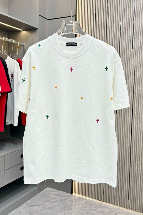 Белая оверсайз футболка Chrome Hearts Premium