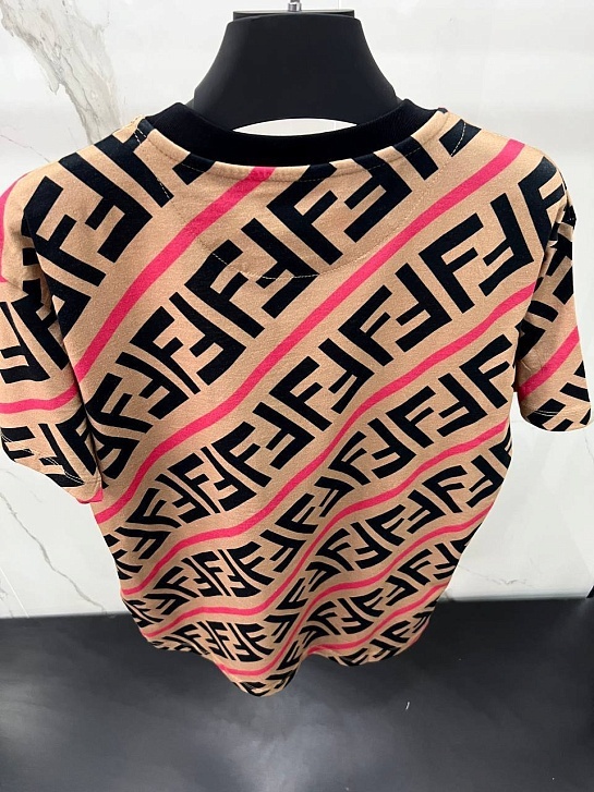 Мужская футболка Fendi Double F - Brown