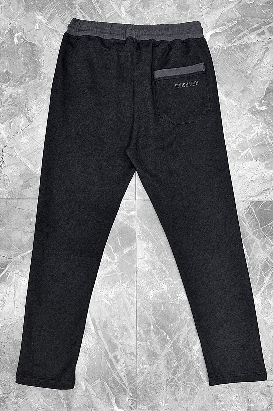 Мужские штаны Trussardi embroidered logo - Black