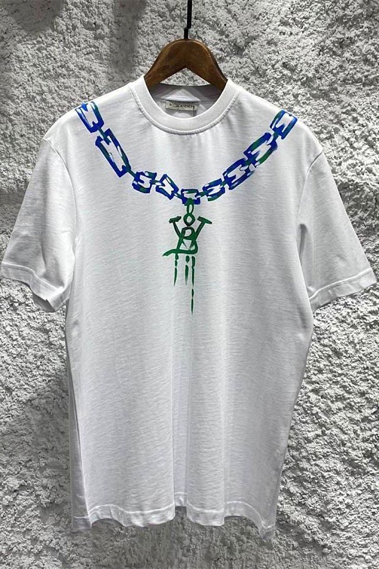 Оверсайз футболка Bottega Veneta chain print - White