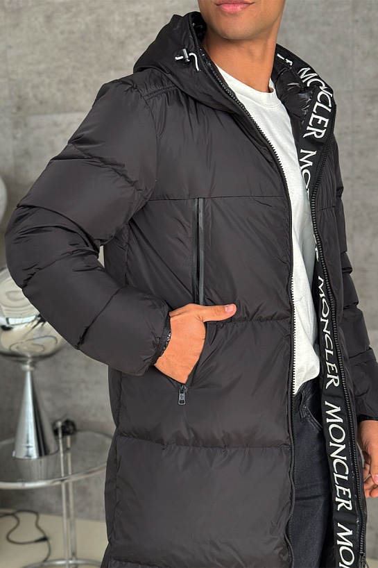 Мужская чёрная парка Moncler Templon