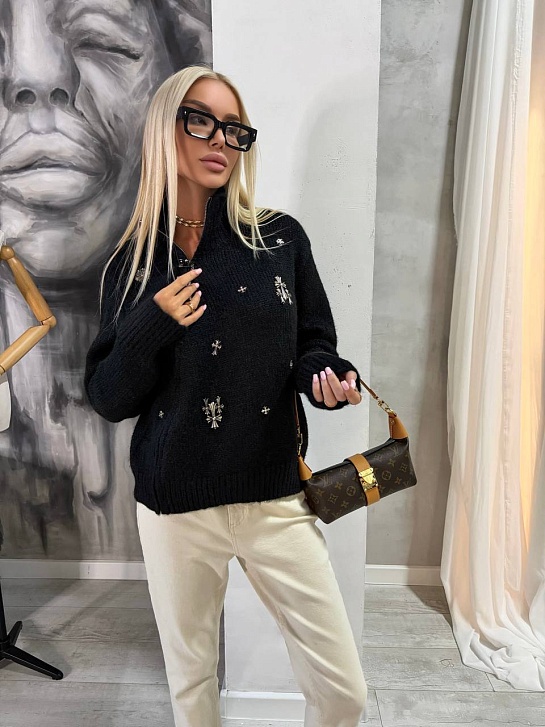 Женский шерстяной свитер Chrome Hearts premium