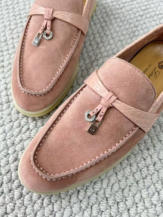 Женские лоферы Loro Piana Summer Charms Walk premium - Pink