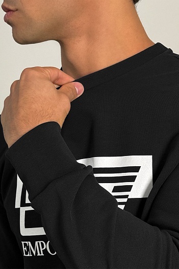 Чёрный свитшот Emporio Armani 7 logo-print   