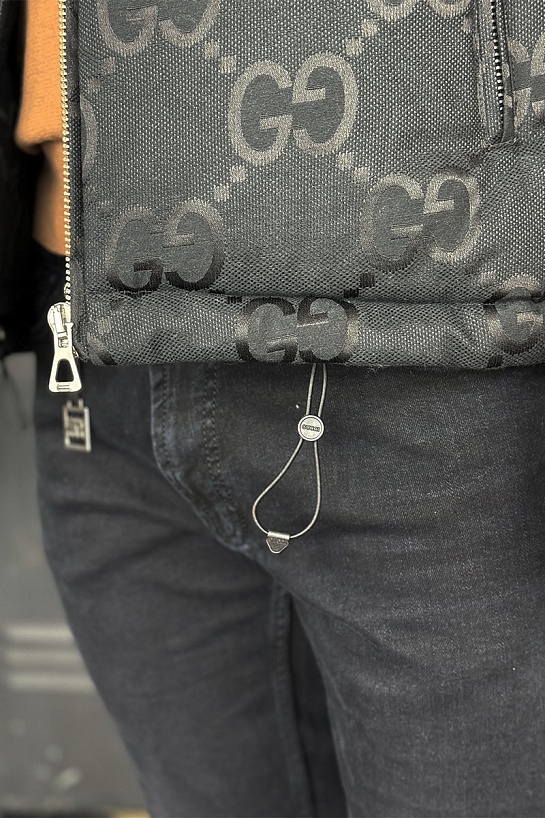 Мужской чёрный жилет Gucci GG Monogram