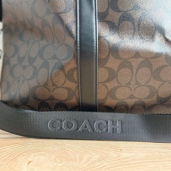 Кожаная дорожная сумка Coach monogram 45x20 см