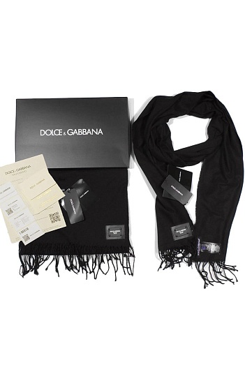 Шарф Dolce&Gabbana logo-patch - Black 185x35 см   