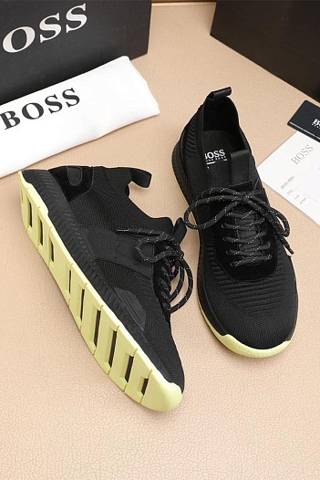 Текстильные кроссовки Hugo Boss Titanium - Black / Yellow   
