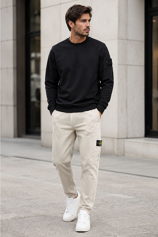Чёрный свитшот Stone Island Shadow Project