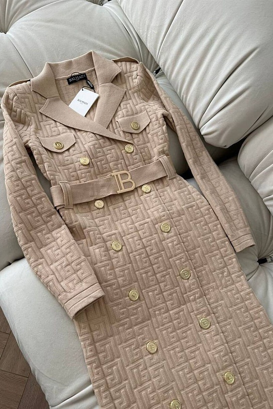 Женское бандажное платье с ремнем Balmain