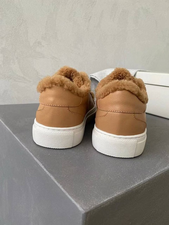 Женские кроссовки с мехом Brunello Cucinelli Premium - Brown