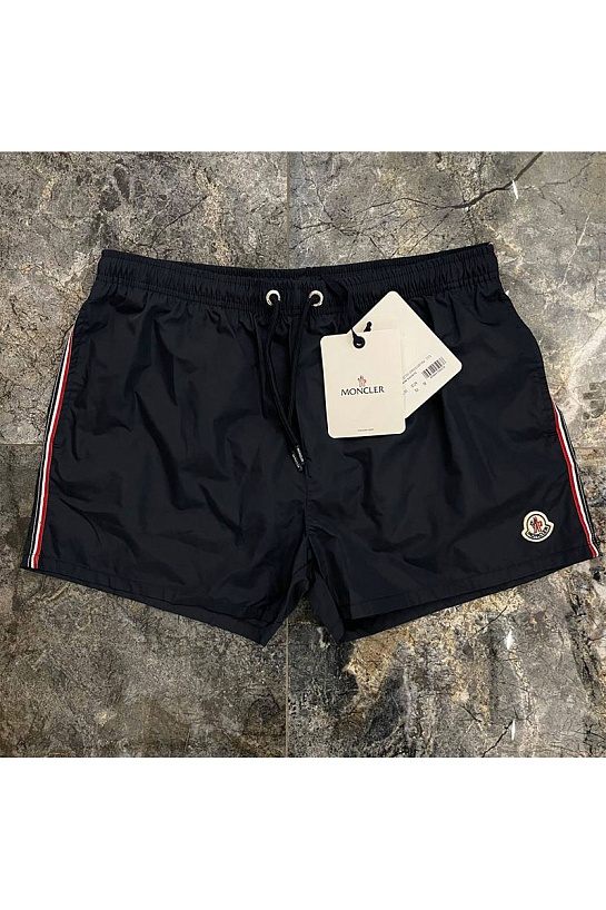 Мужские тёмно-синие шорты Moncler logo-patch