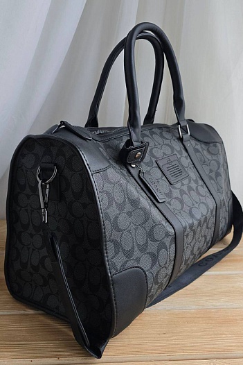 Кожаная дорожная сумка Coach monogram 45x22 см   
