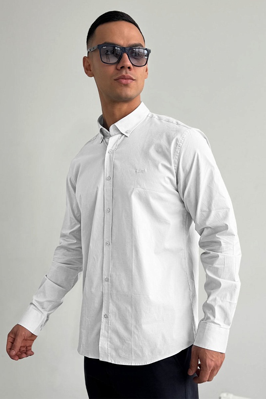 Рубашка белого цвета Paul & Shark logo-embroidered