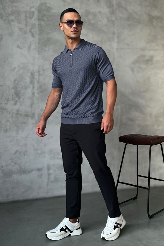 Мужское поло Stefano Ricci цвета индиго